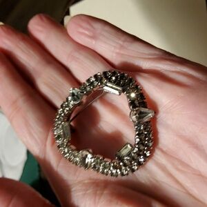 Elegant Silver Crystal Brooch